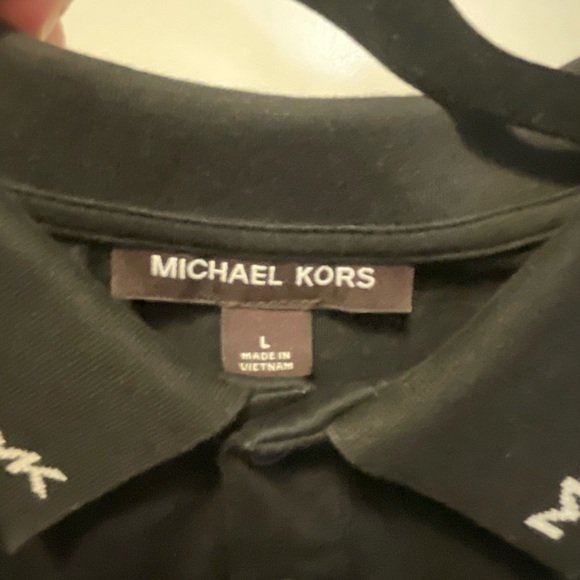 Michael Kors Mens Logo Black Polo Shirt Size Large - Picture 8 of 11